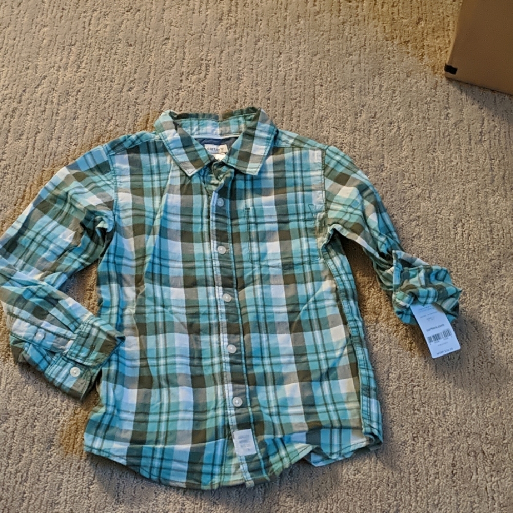 Plaid button down shirt. NWT